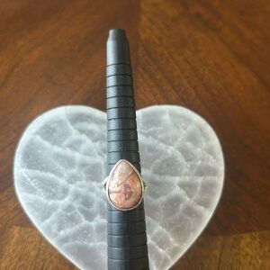 Sterling silver Mexican lace agate ring